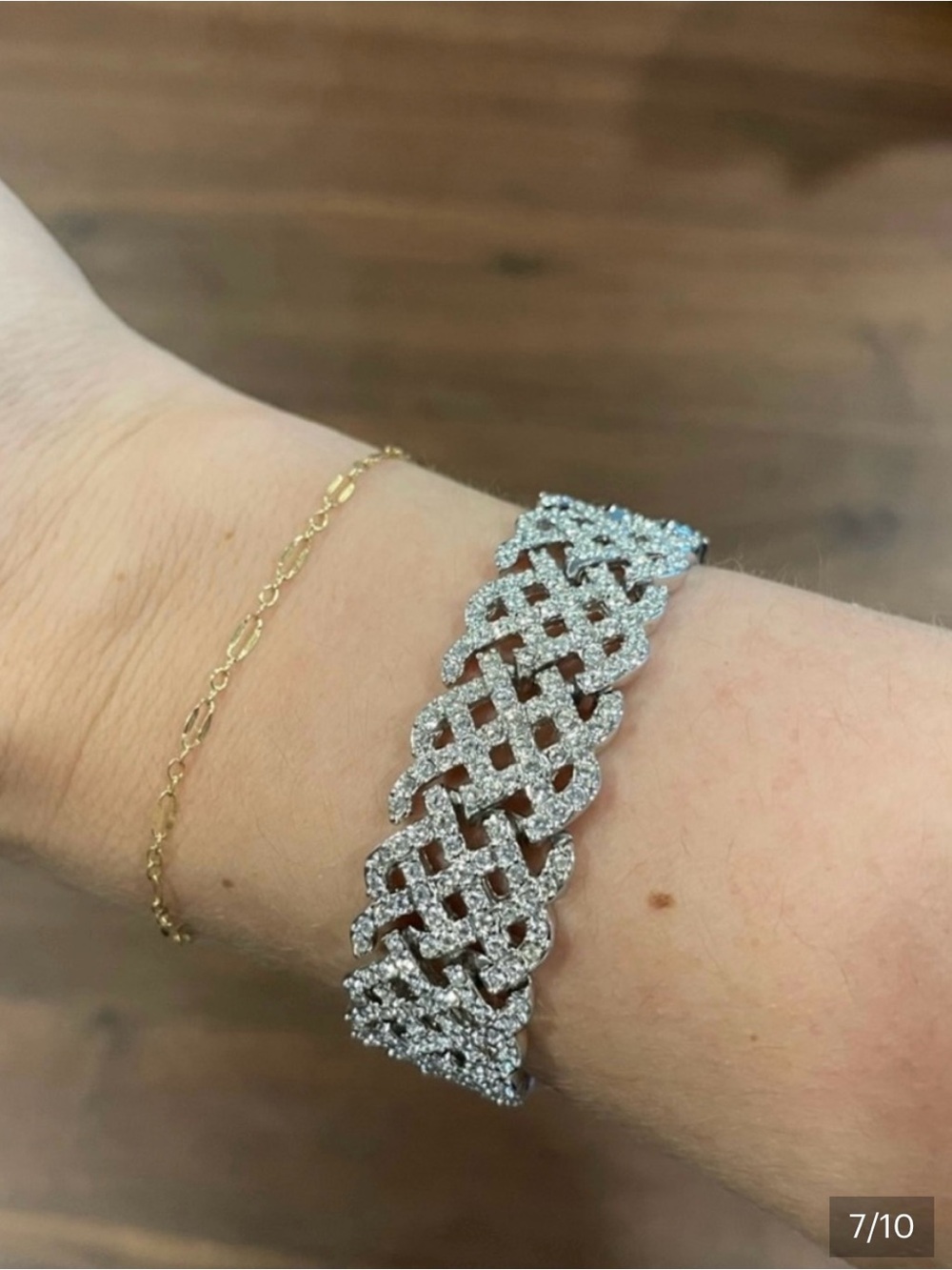 Swarovski Silver Crystal Lattice Link Bracelet